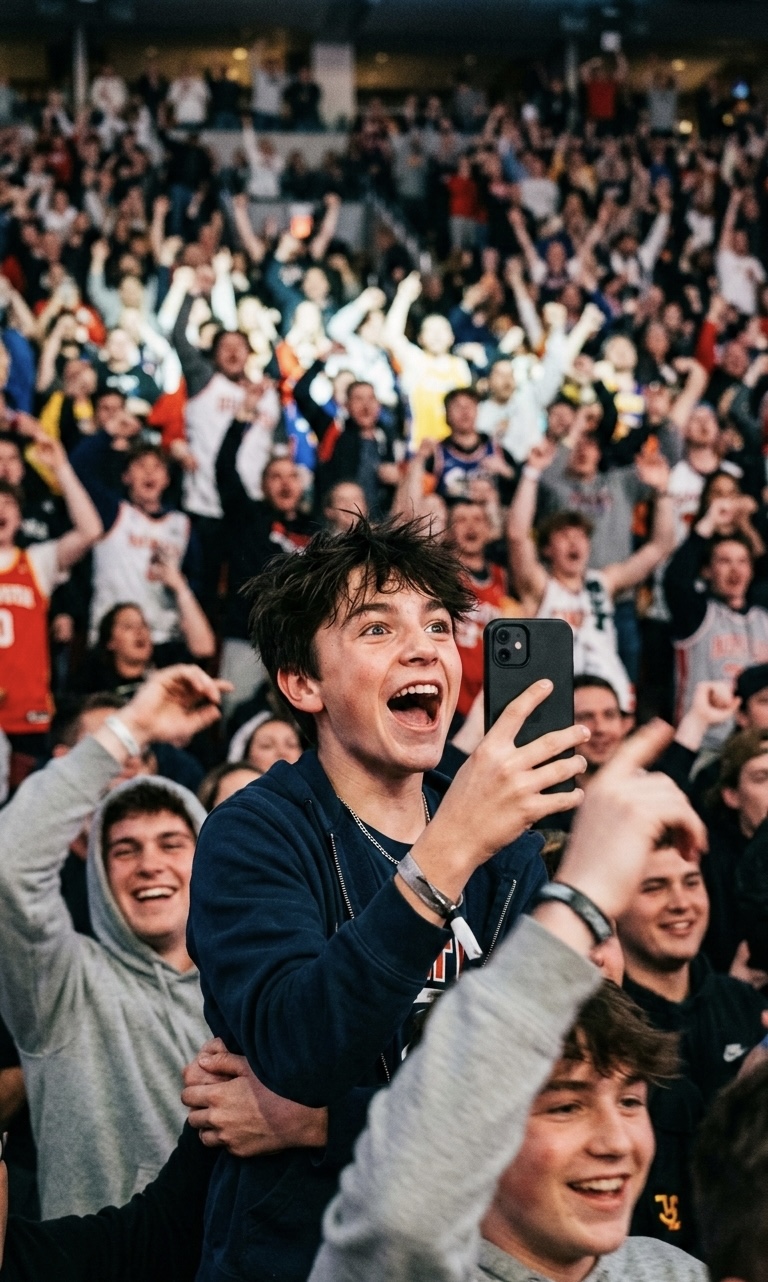 Fan capturing the moment